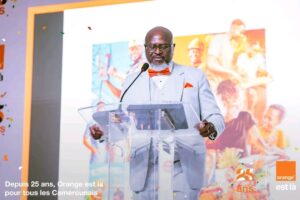 Orange Cameroun Dg, Dr Patrick Benon, Speaking During The Celebration In Douala