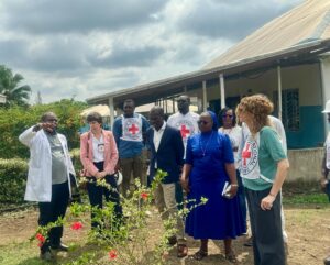 ICRC delegation and Buea Diocese Representatives in a group picture during feasibility studies for the construction of new wards.