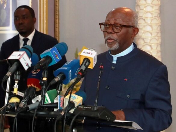 H.e. mbella mbella addressing diplomats on the forthcoming october 12 presidential election