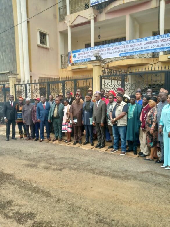 Nw national broadcasters pose for picture with pic officials after the one day seminar on promotion of good governance and development