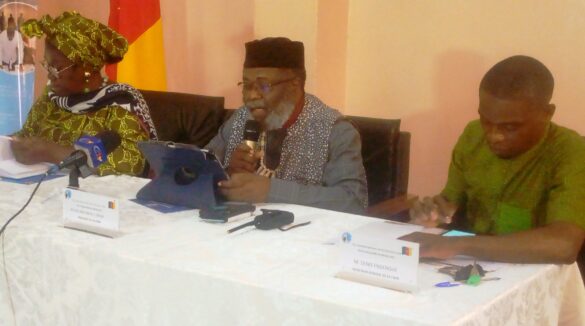 Rev. dr. libom li likeng (m) addressing the media on the importance of peace