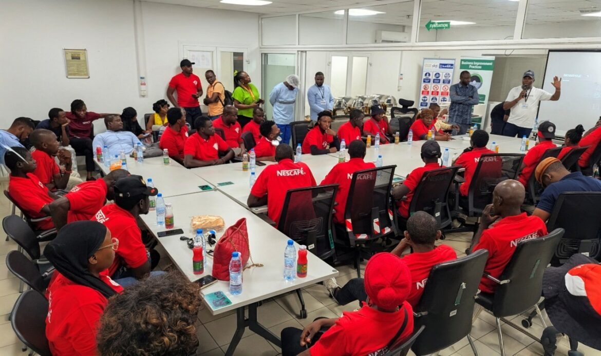 Participants at the Nestlé Bonaberi Factory, undergoing training on how to best manage their businesses