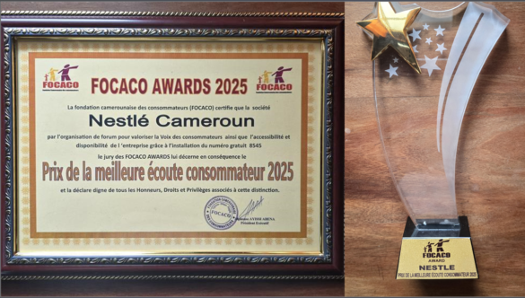 Nestlé cameroun’s prize for ‘best consumer listening’