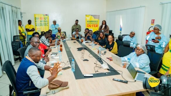 Journalists and Nestlé officials in the presentations and Q&A session before the factory tour