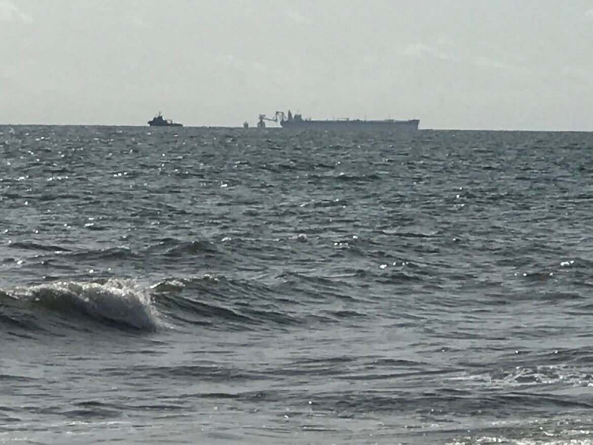 Offshore platform from Garand Batanga Beach , Kribi South region of Cameroon